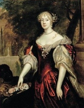 Anna van Ewsum en kindbediende (geschilderd door Jan de Baen, 1633-1702)